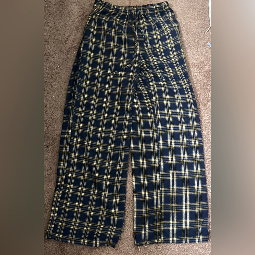 Plaid Wide-Leg Pants